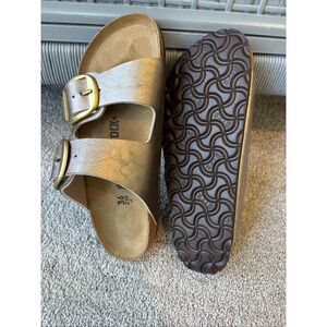 NEW Birkenstock Women's Sydney Luxe Buckle Slide Sandals, $140 Sz 36